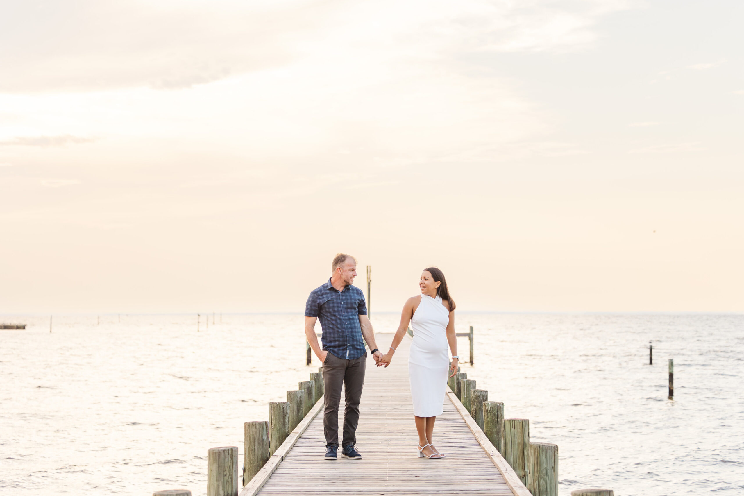 Fairhope pier engagement session