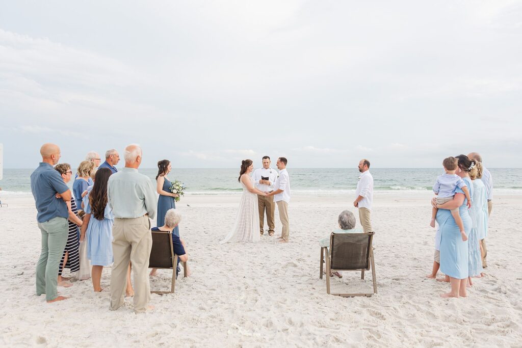 Standing beach wedding 