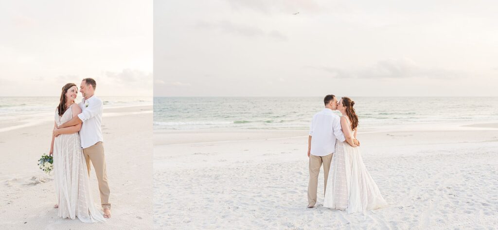 Sunset bride and groom portraits 