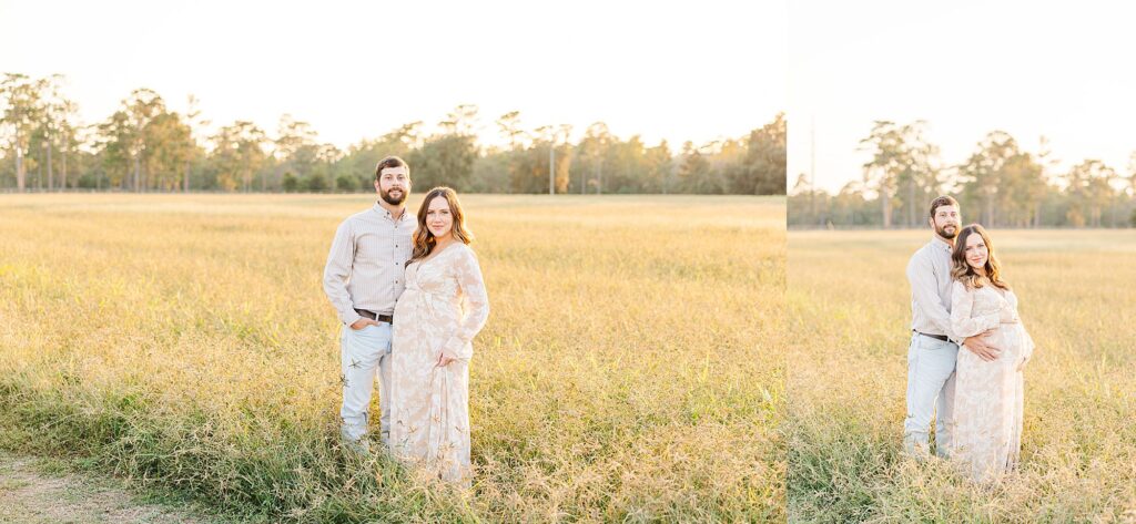 Golden hour photos in a field 