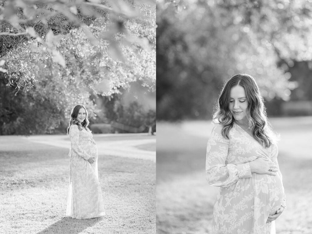 Black and white maternity portraits