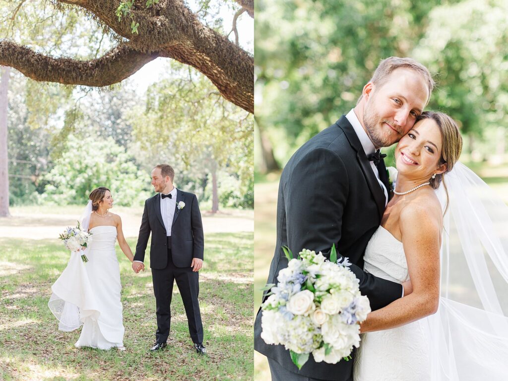 outdoor bride and groom portraits