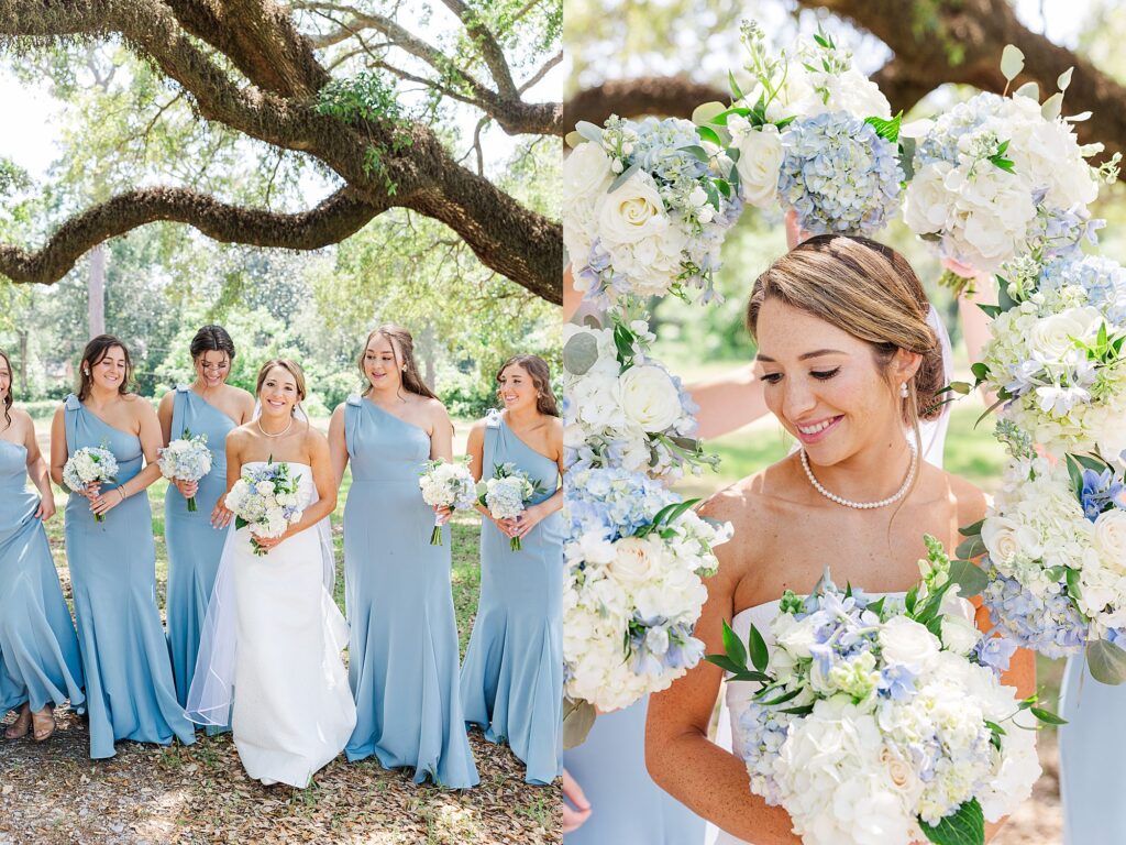 Flower circle around the bride 