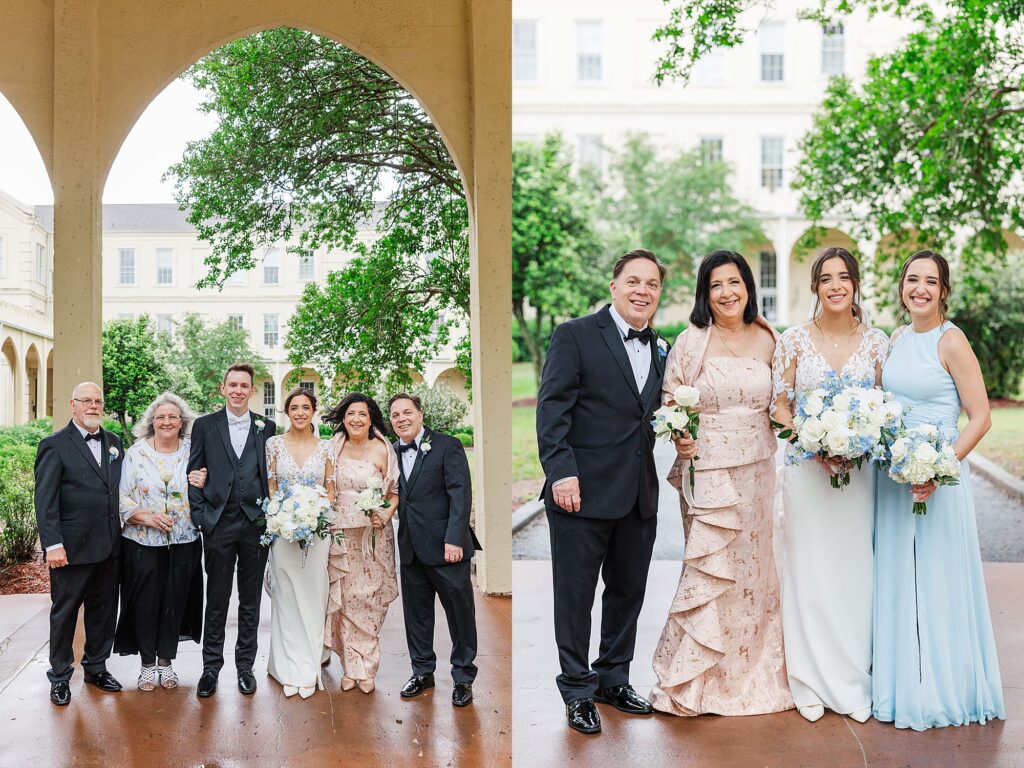 Formal Family photos at wedding 