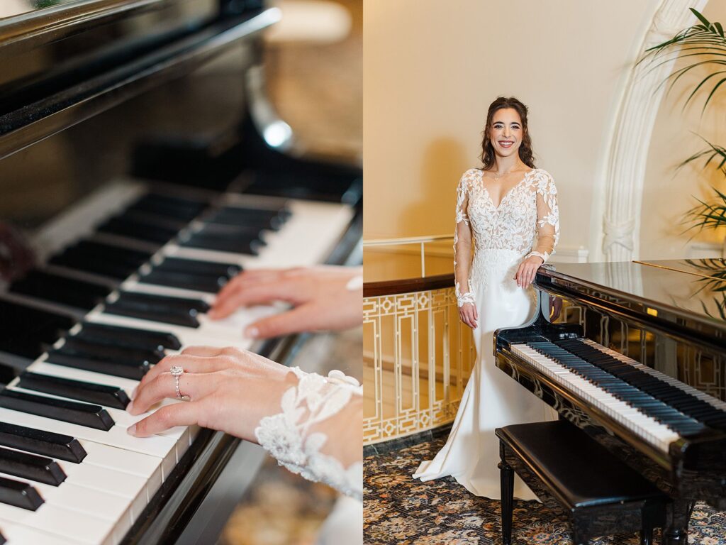 Bridal portraits with piano 