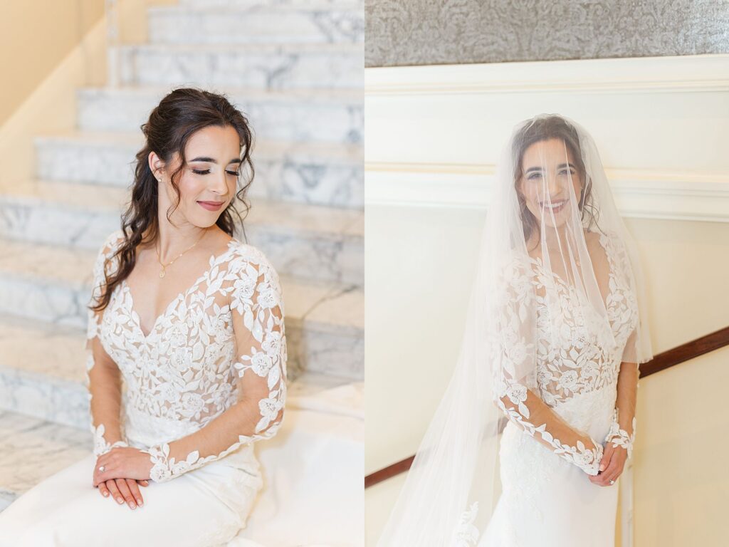 Veil with blusher 