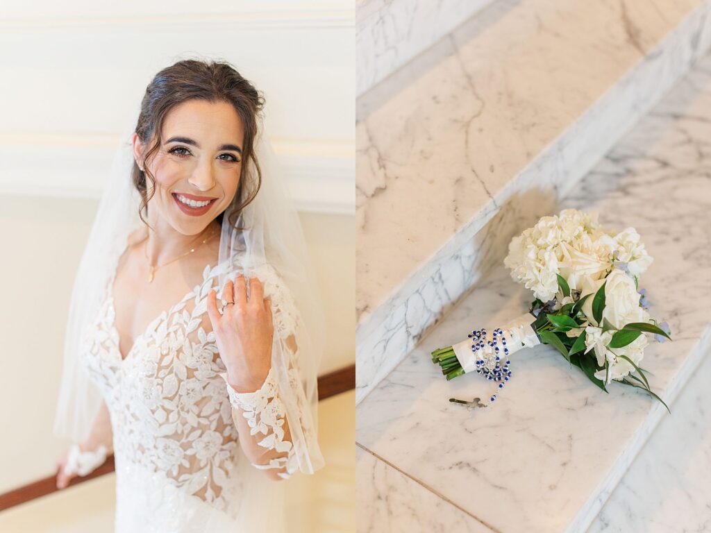 Bridal bouquet with rosary 