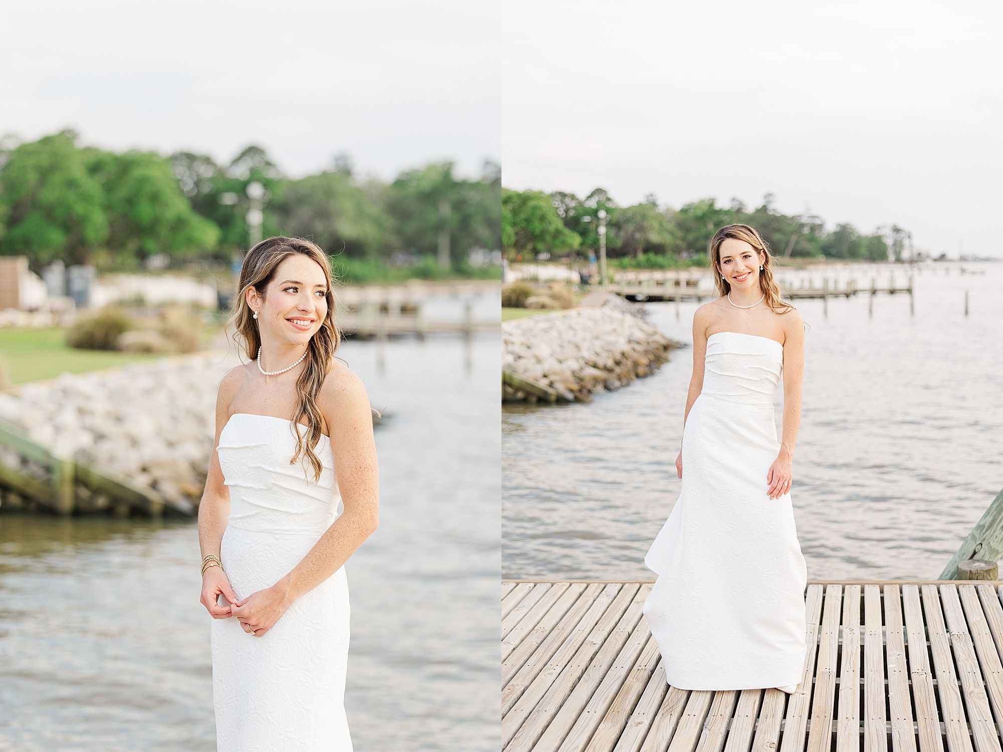 Bridal photos by water 