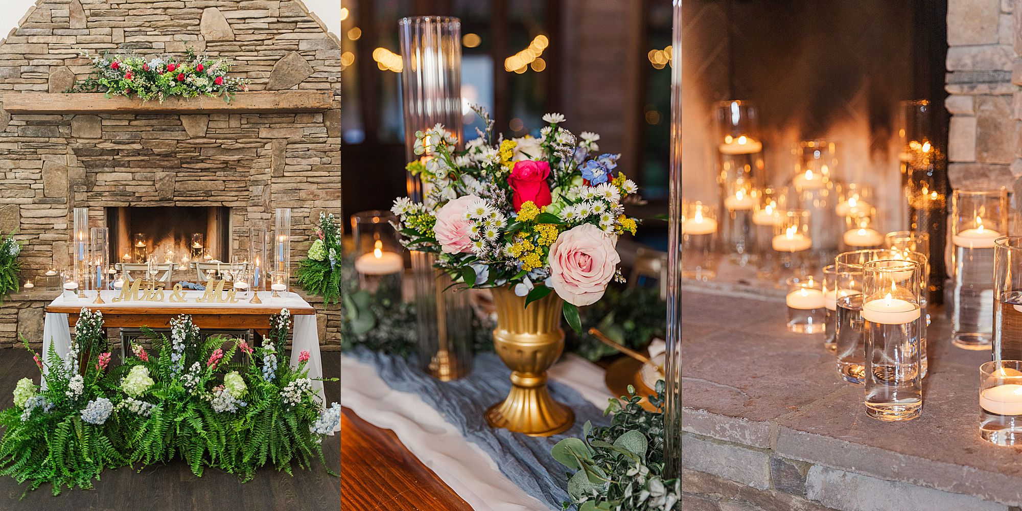 Reception details Izenstone wedding 