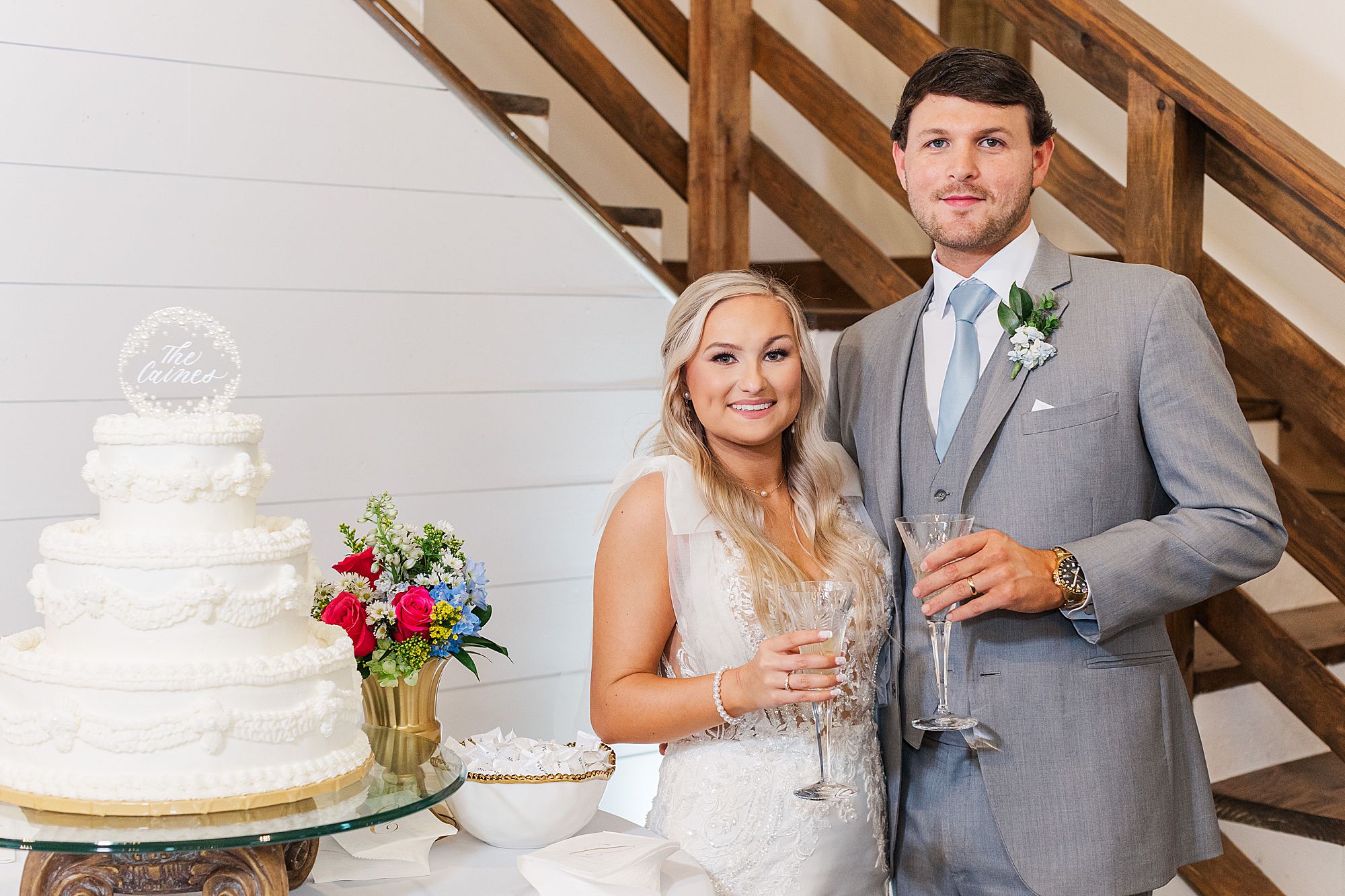 couple with wedding cake 