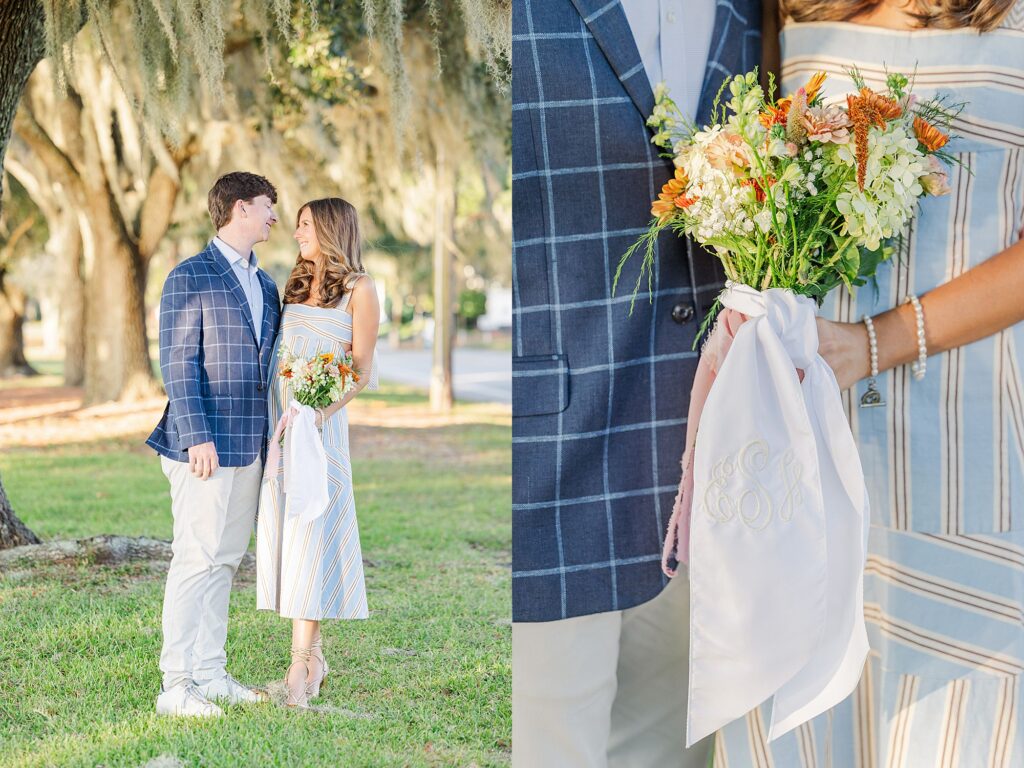 bouquet with married monogram 