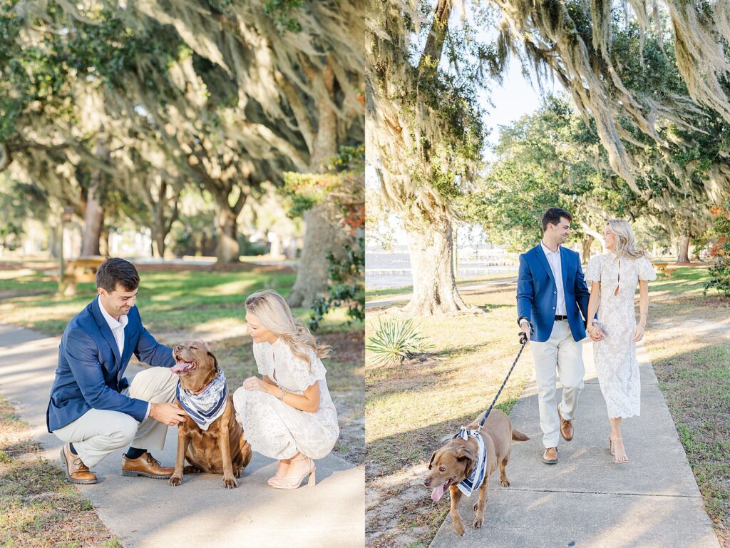 mossy oak trees engagement session