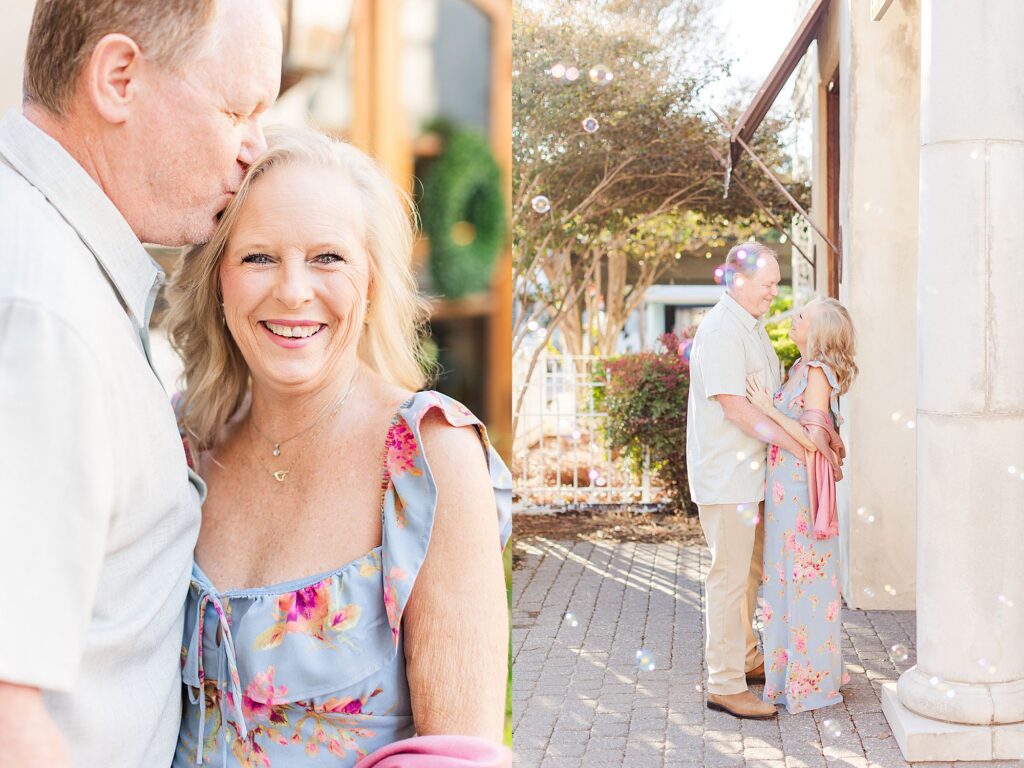 engagement session with bubbles