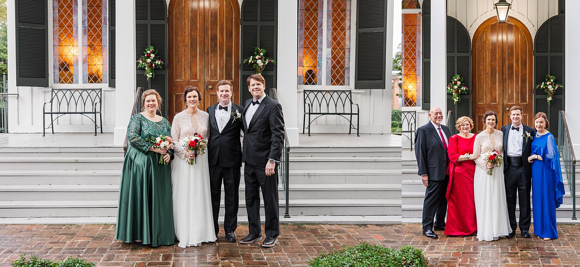 Family formals outside the church