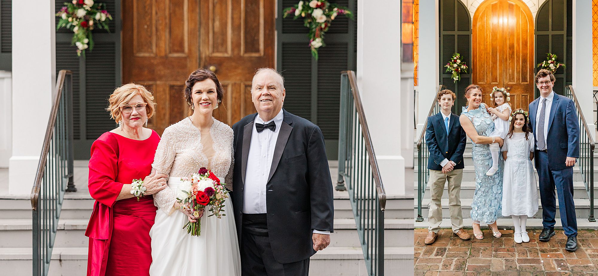 family photo at wedding