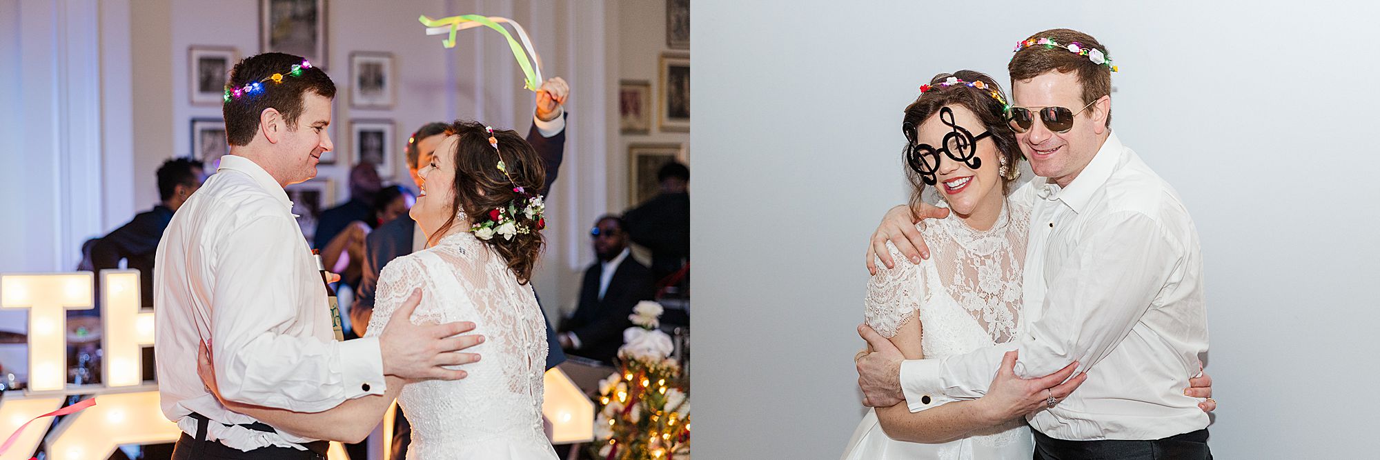 bride and groom at reception