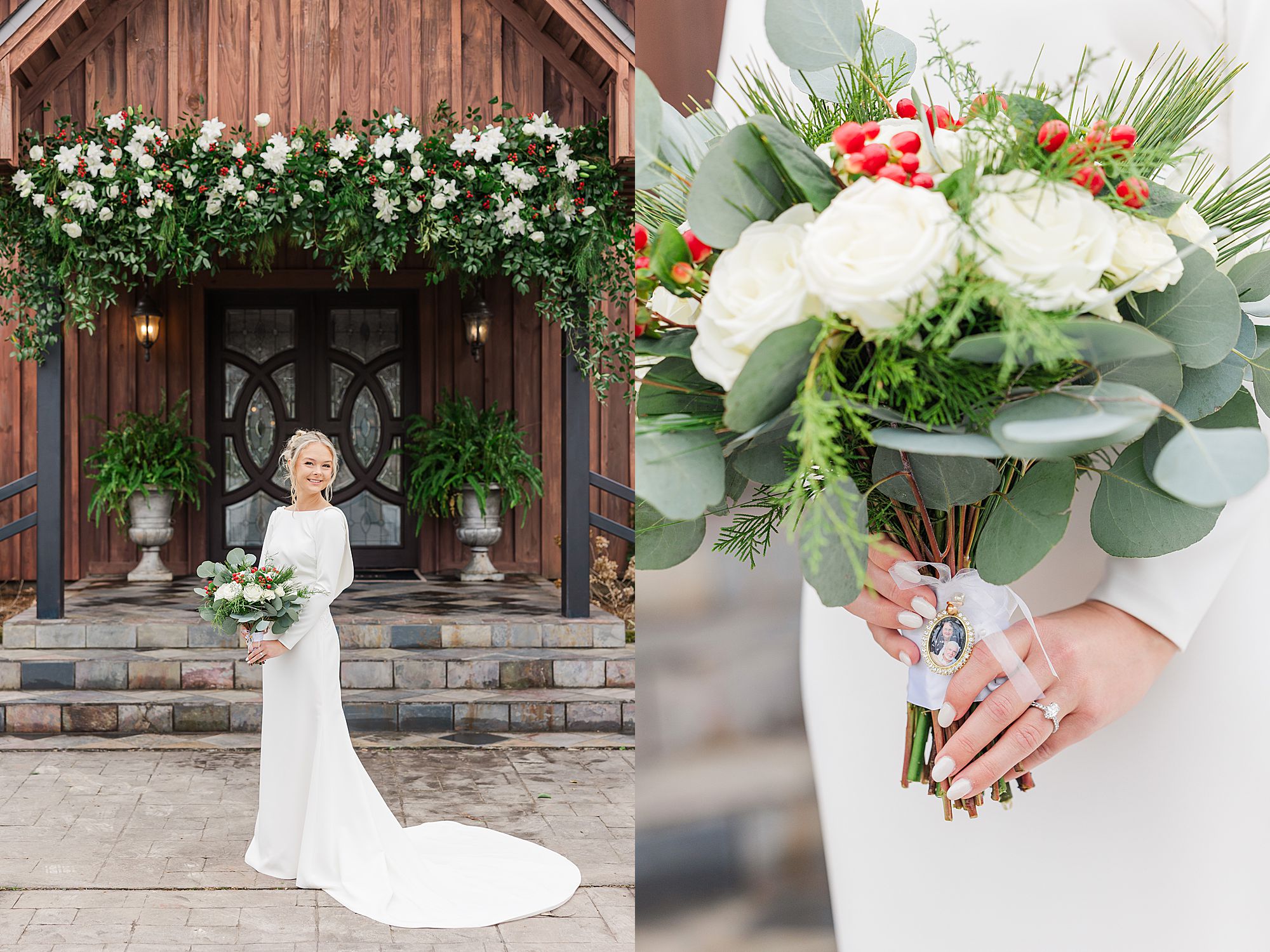 photo charm on bouquet