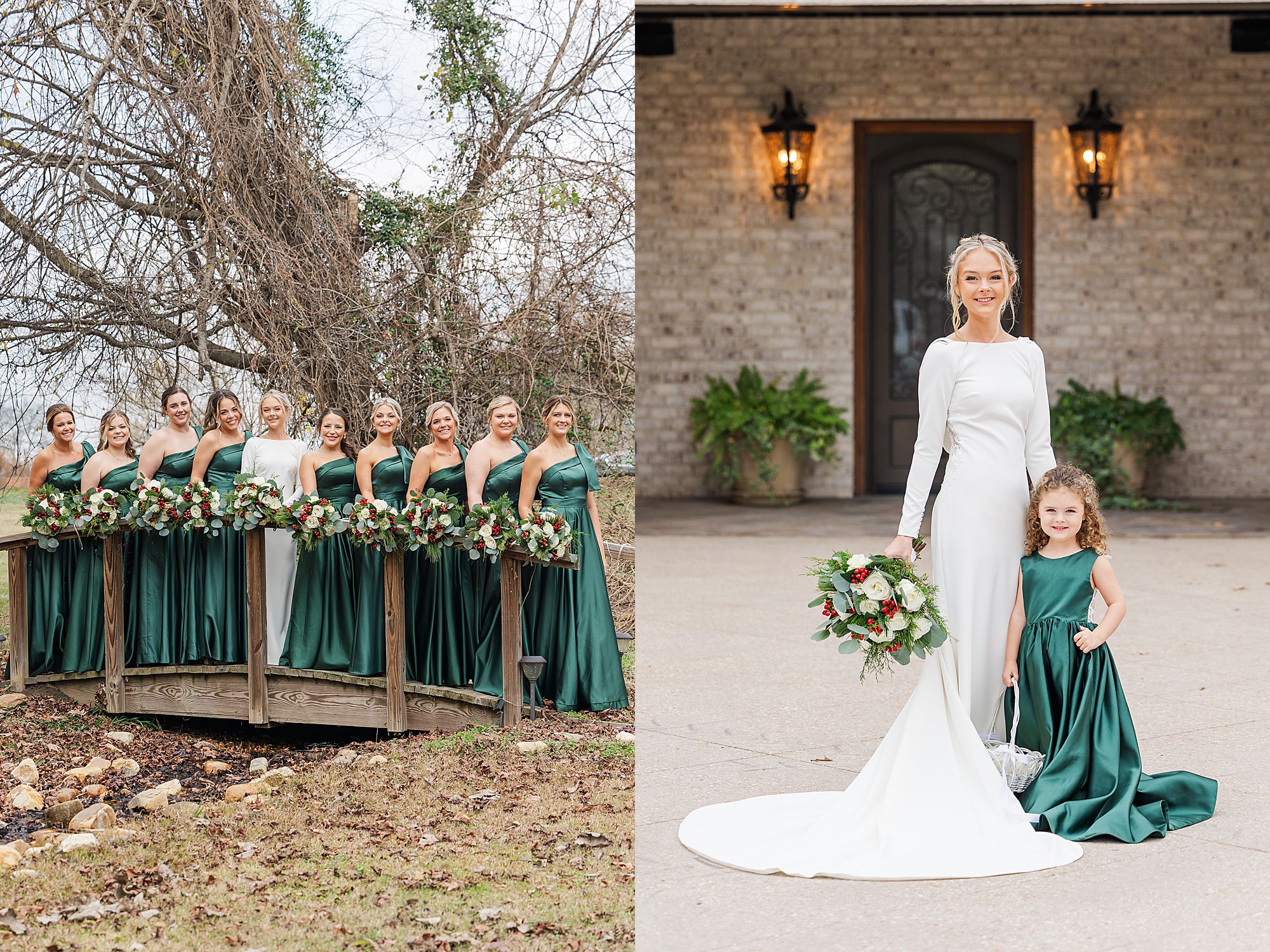 Bride and flower girl