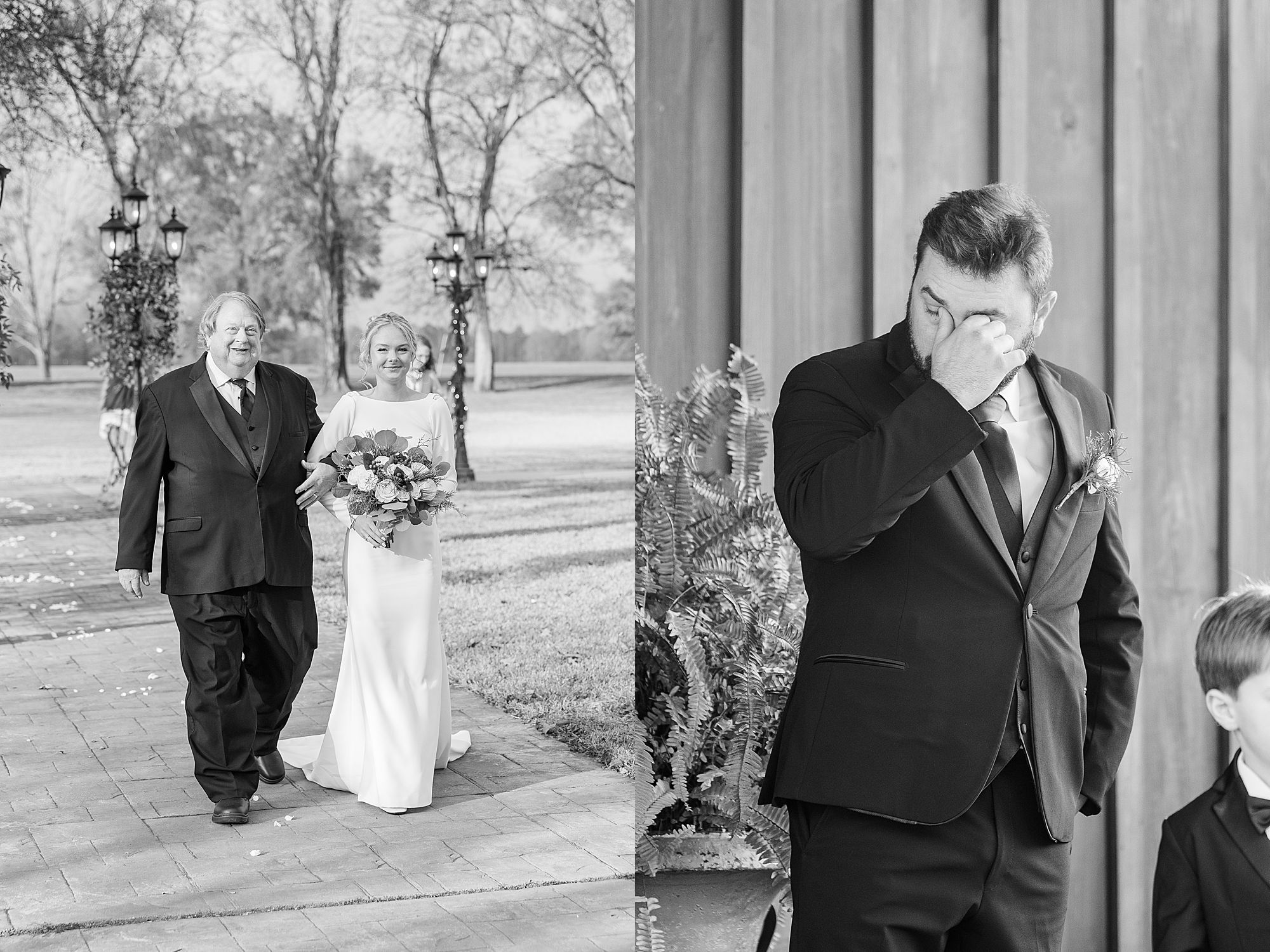 Bride walking down the aisle