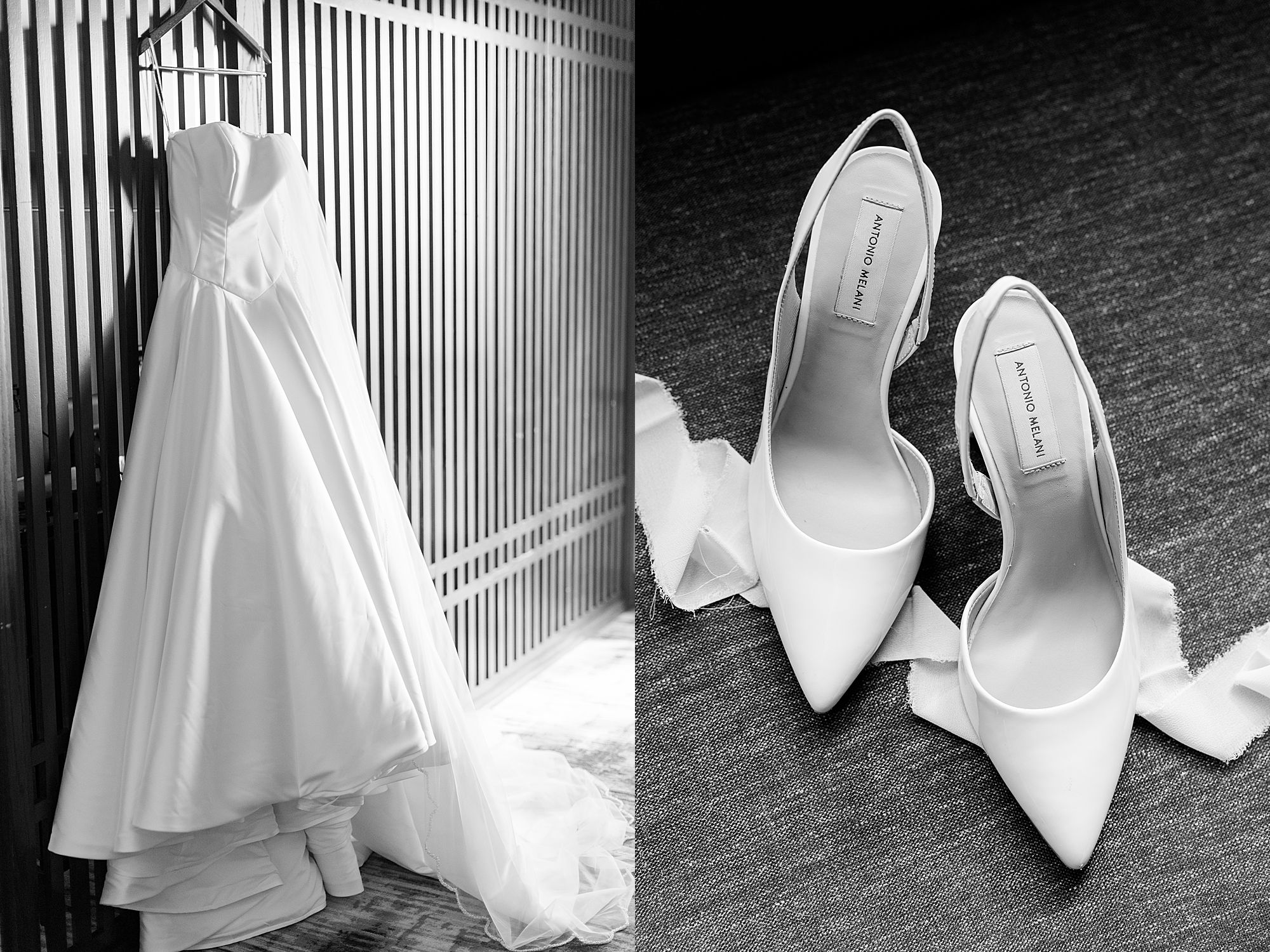 wedding dress and shoes 