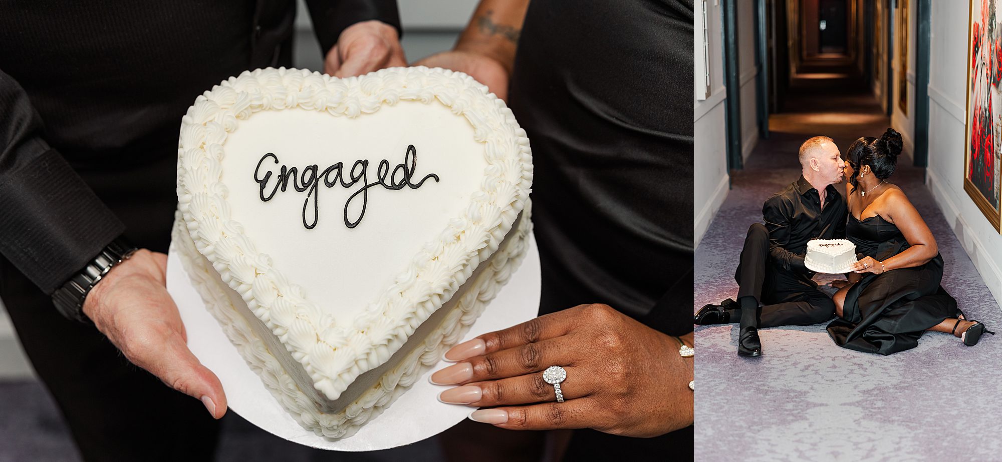 Engaged Heart Cake