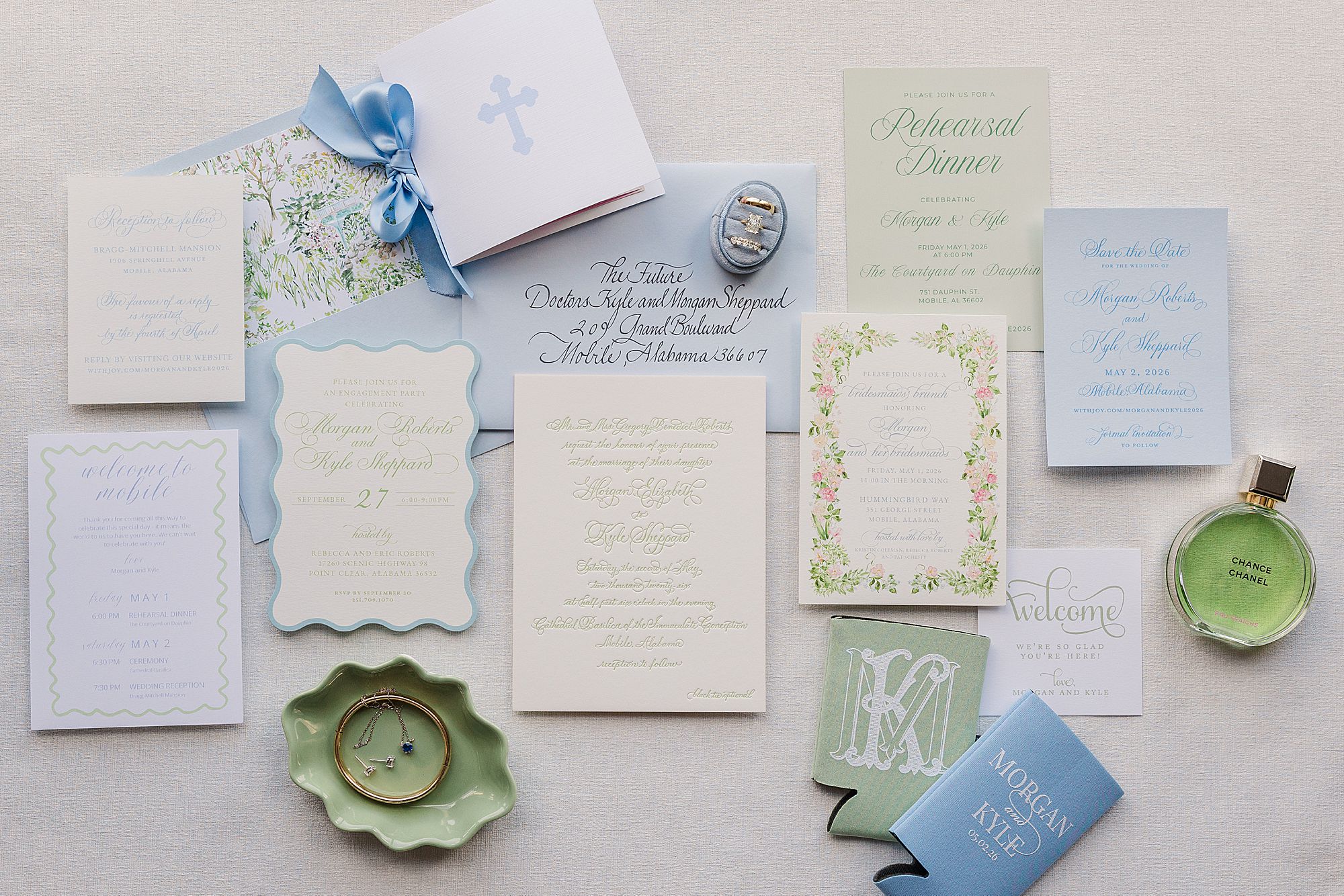 wedding flatlay