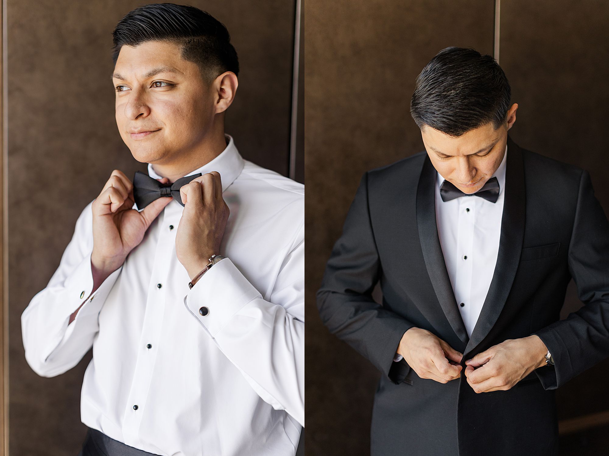 Groom getting ready