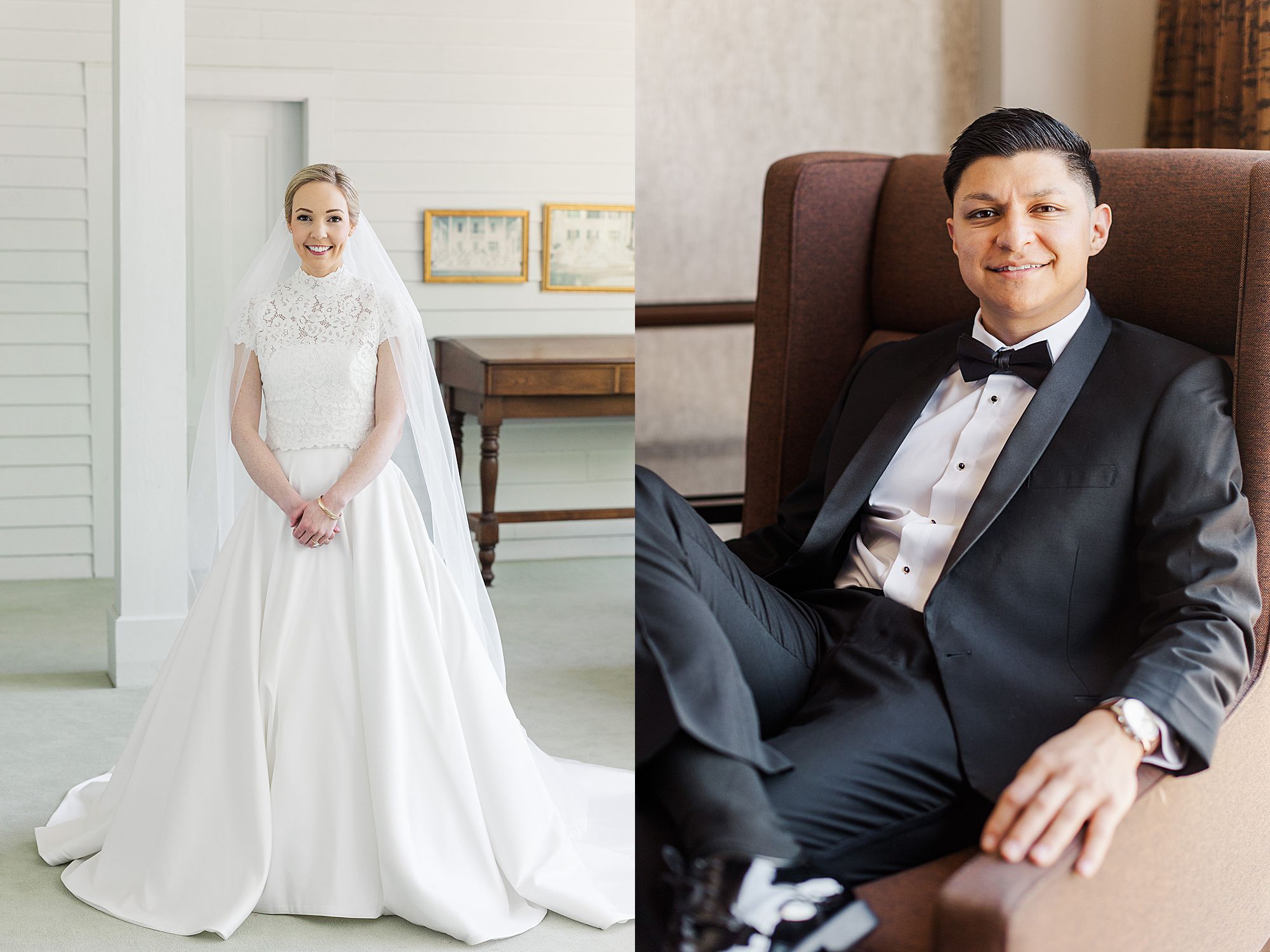Bridal portrait and groom portrait 