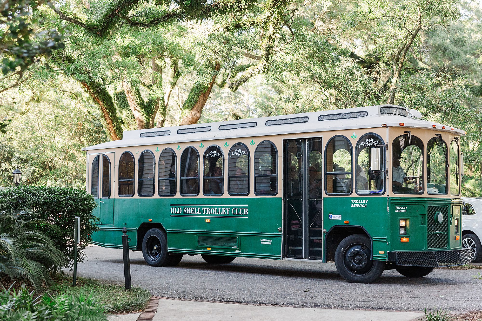 Trolley to take wedding party to the church 