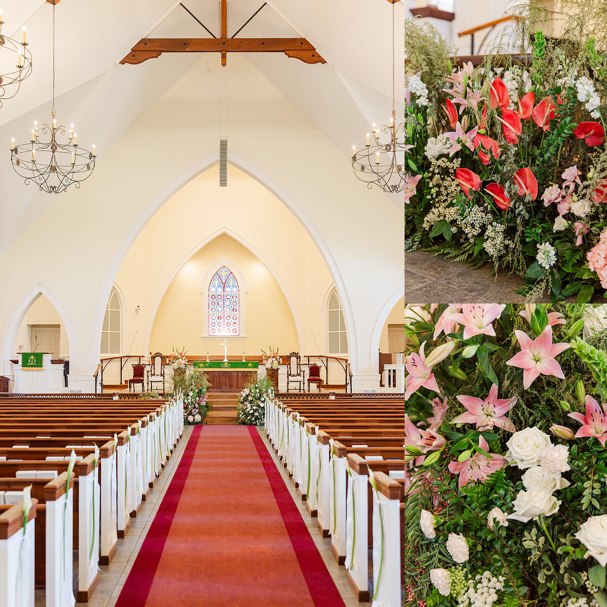 Florals at wedding ceremony