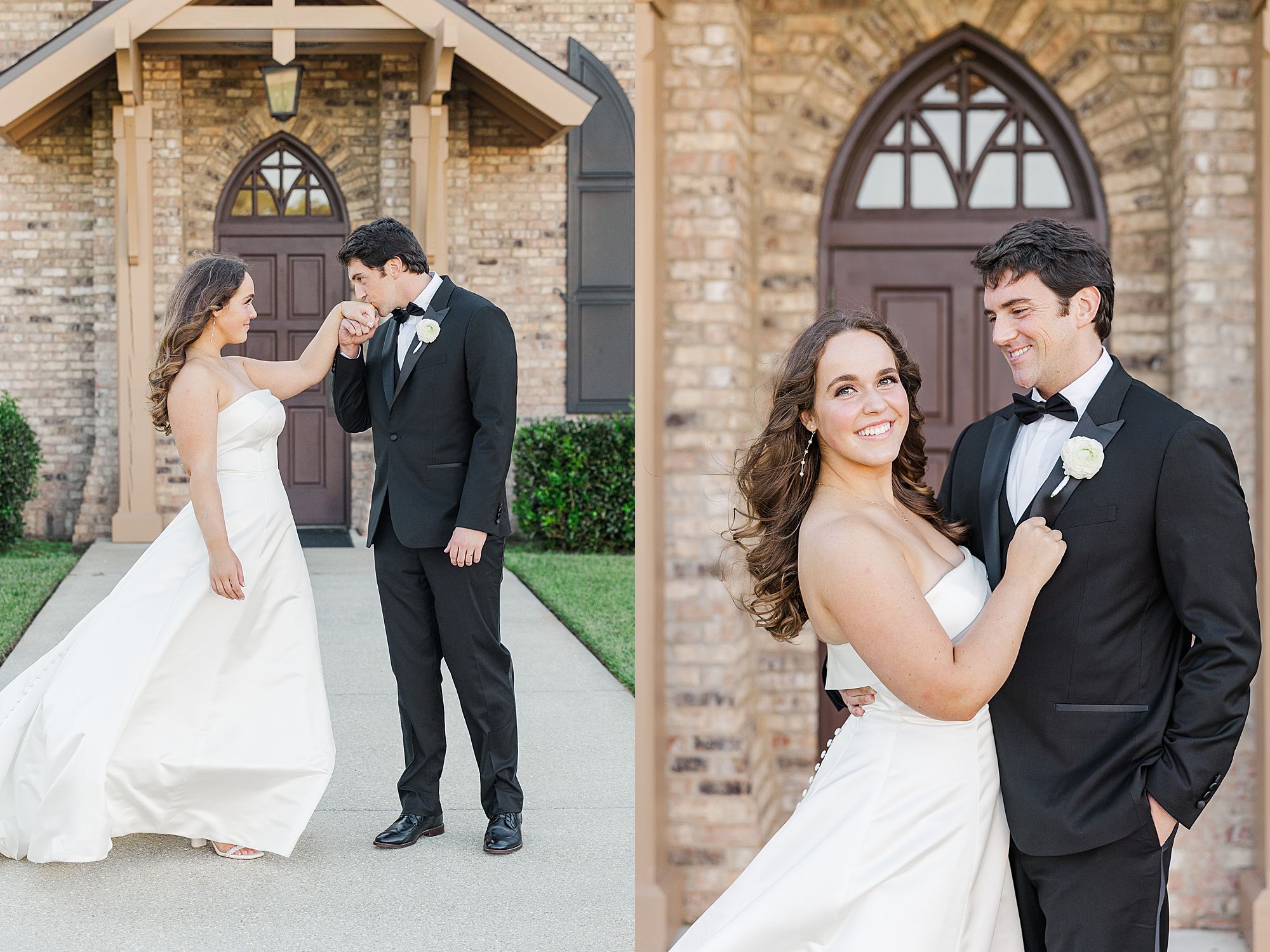Bride and Groom portraits outside of the church