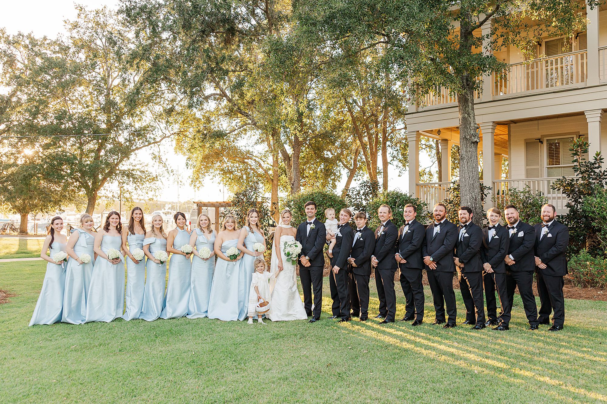 Formal wedding party photo
