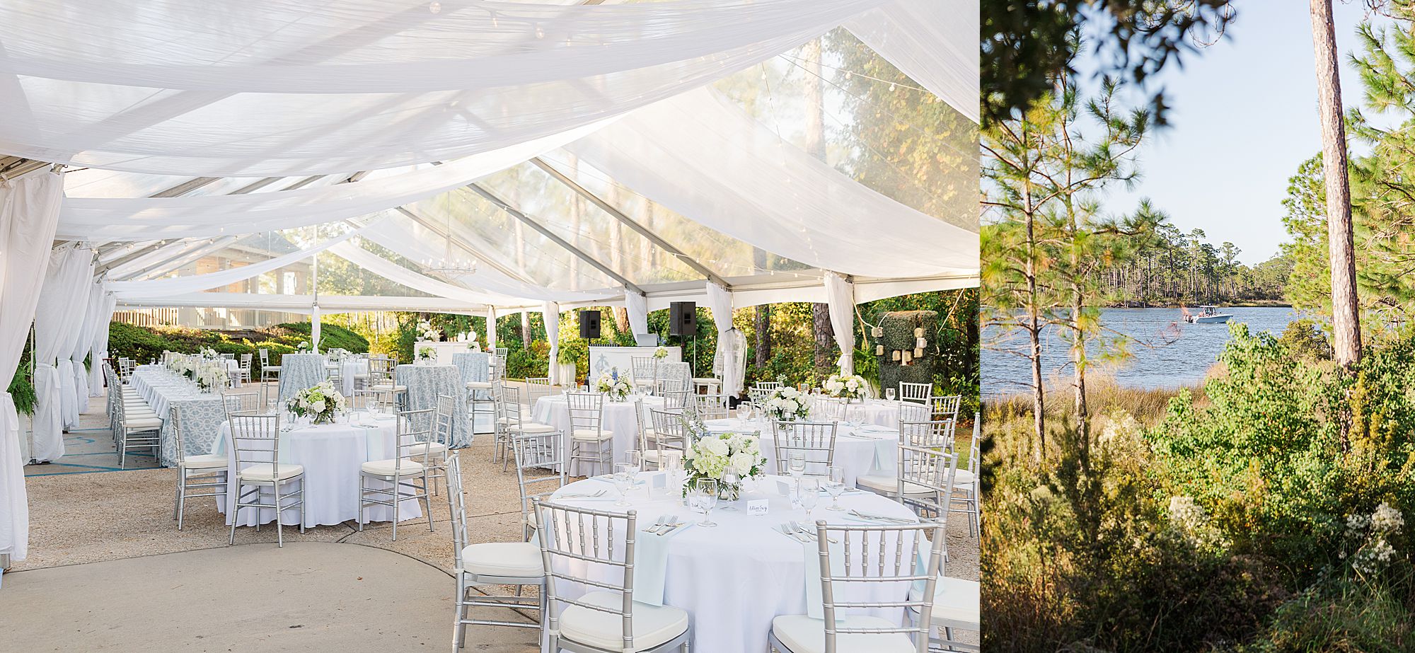 Tented wedding reception